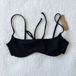 SKIMS micro scoop bikini top black